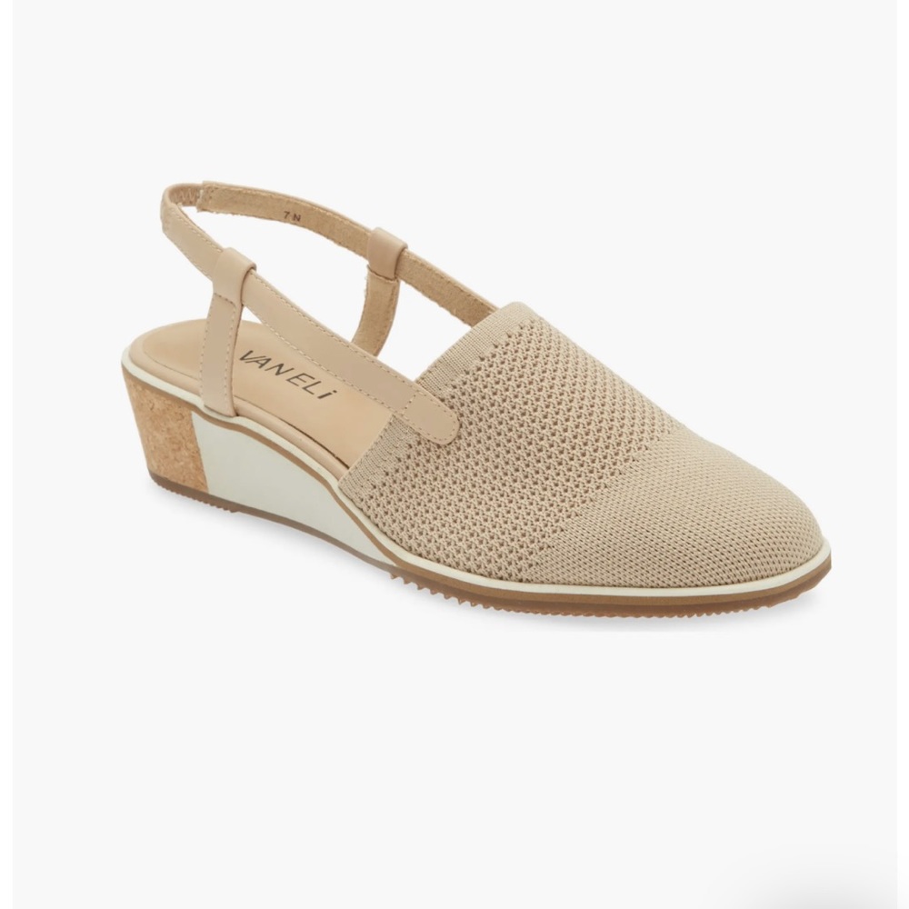 VANELI Greer Slingback Wedge Sandal in Ecru